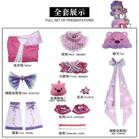 Supernatural Task Force Allen Plushie Showdown VS Alice Sweet Dream Party Cosplay Costume Full Set - Coscosmos