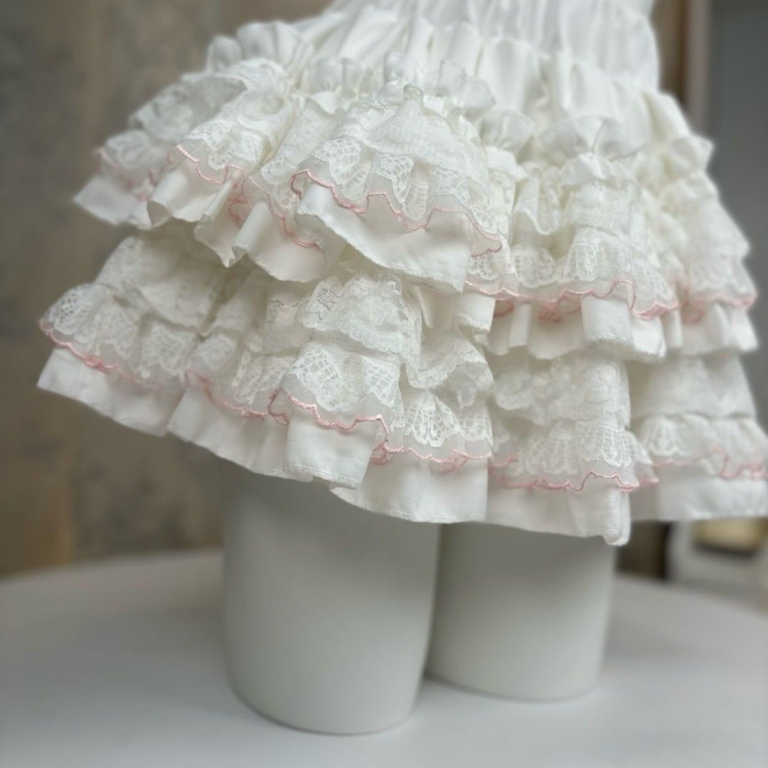 Sweet Lace Cake Lolita Dress 2026 Slim French Puff Short Skirt - Coscosmos