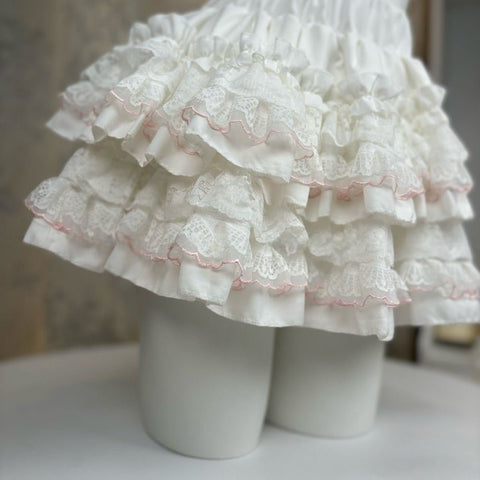 Sweet Lace Cake Lolita Dress 2026 Slim French Puff Short Skirt - Coscosmos