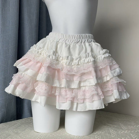 Sweet Lace Cake Lolita Dress 2026 Slim French Puff Short Skirt - Coscosmos