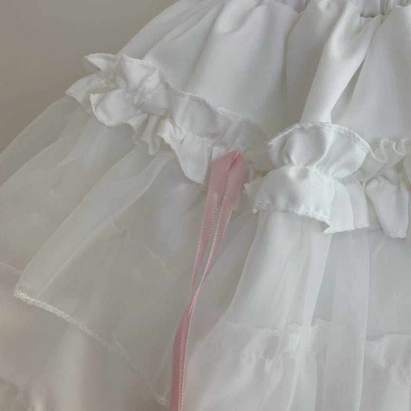 Sweet Lace Cake Lolita Dress 2026 Slim French Puff Short Skirt - Coscosmos