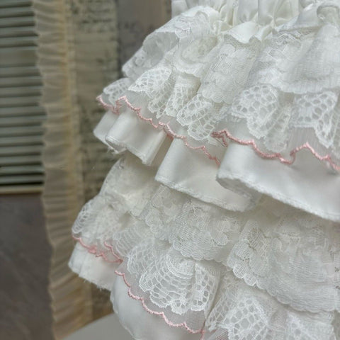Sweet Lace Cake Lolita Dress 2026 Slim French Puff Short Skirt - Coscosmos