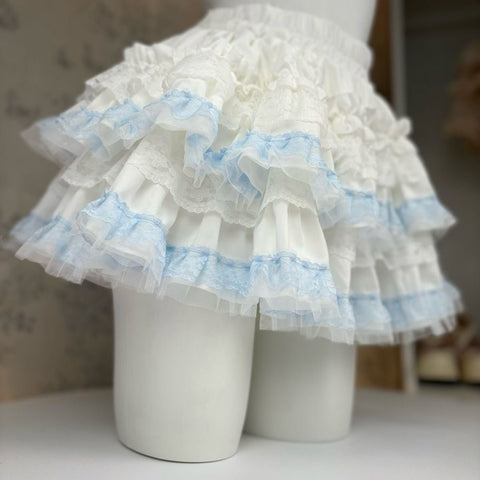 Sweet Lace Cake Lolita Dress 2026 Slim French Puff Short Skirt - Coscosmos