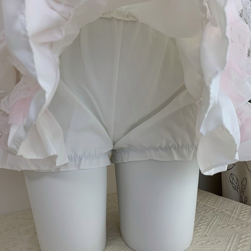 Sweet Lace Cake Lolita Dress 2026 Slim French Puff Short Skirt - Coscosmos