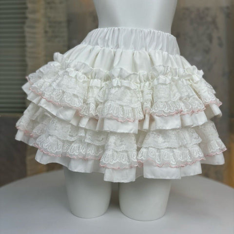 Sweet Lace Cake Lolita Dress 2026 Slim French Puff Short Skirt - Coscosmos