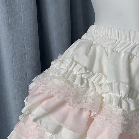 Sweet Lace Cake Lolita Dress 2026 Slim French Puff Short Skirt - Coscosmos