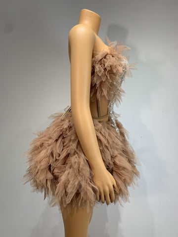 Sweet Stage Outfit Singer Celebrity Performance Costume Birthday Party Dress Fashion Two - Piece Skirt Set - Coscosmos