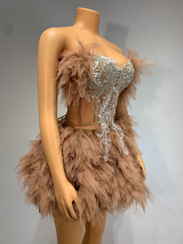 Sweet Stage Outfit Singer Celebrity Performance Costume Birthday Party Dress Fashion Two - Piece Skirt Set - Coscosmos