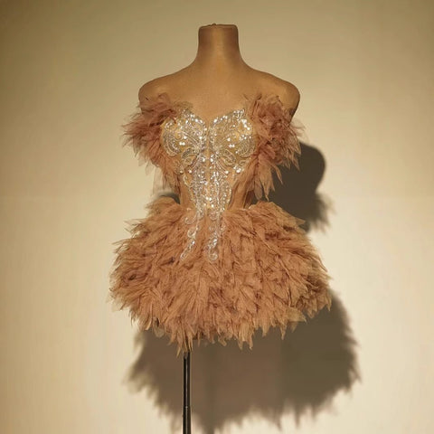 Sweet Stage Outfit Singer Celebrity Performance Costume Birthday Party Dress Fashion Two - Piece Skirt Set - Coscosmos