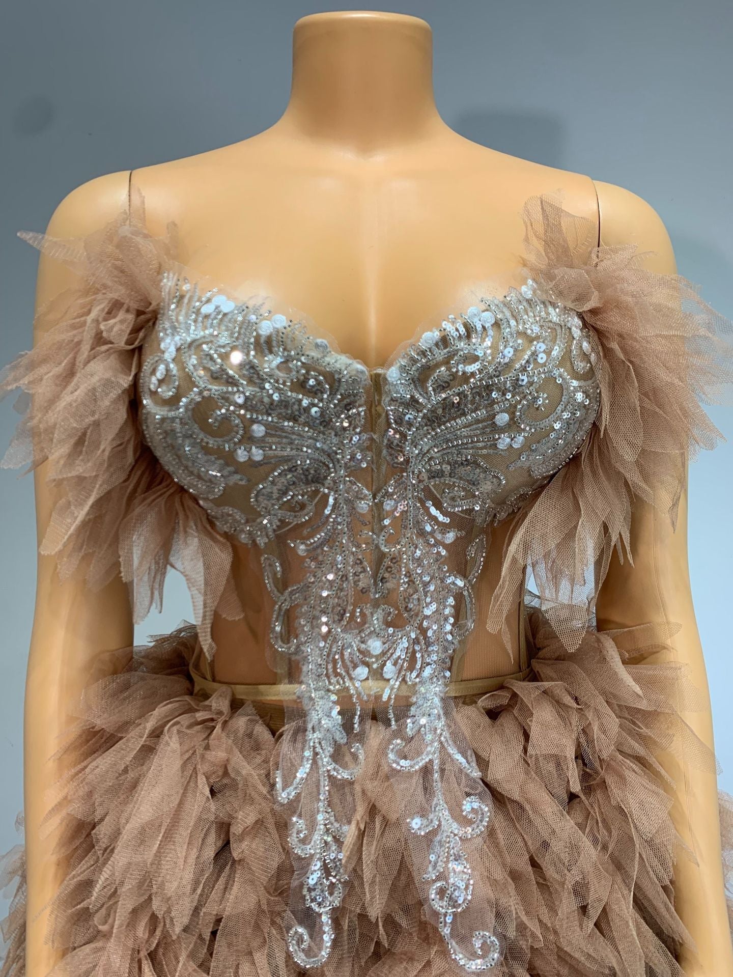 Sweet Stage Outfit Singer Celebrity Performance Costume Birthday Party Dress Fashion Two - Piece Skirt Set - Coscosmos