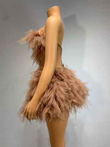 Sweet Stage Outfit Singer Celebrity Performance Costume Birthday Party Dress Fashion Two - Piece Skirt Set - Coscosmos