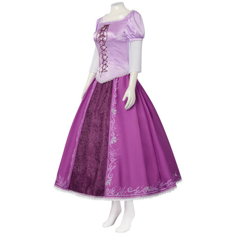Tangled Rapunzel Cosplay Costume Princess Dress for Halloween Role Play - Coscosmos