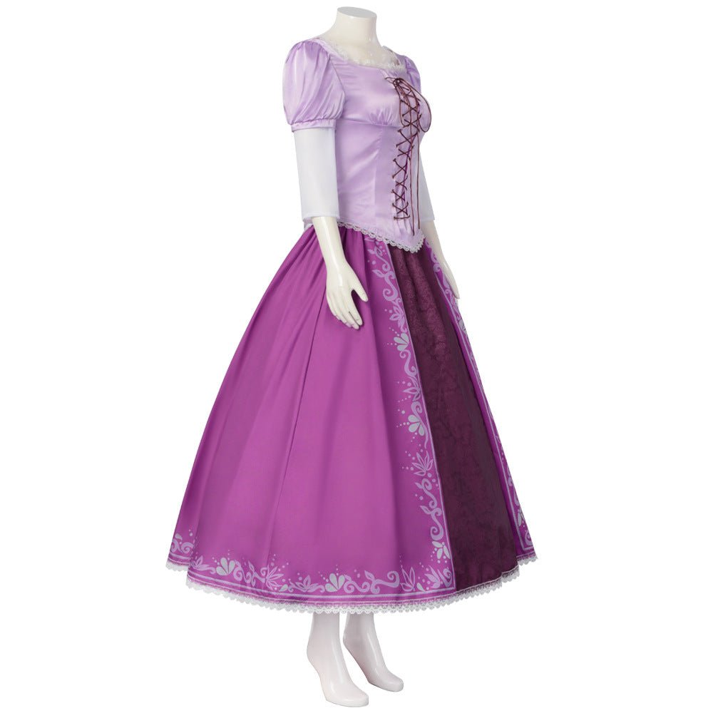 Tangled Rapunzel Cosplay Costume Princess Dress for Halloween Role Play - Coscosmos