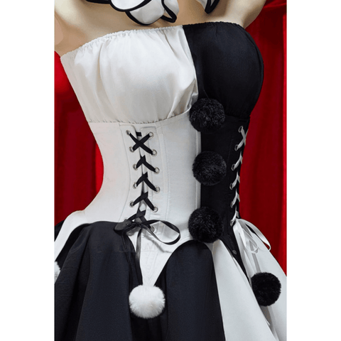 Terrifier Art the Clown Cosplay Costume - Full Set Gothic Black and White Jester Dress for Halloween - Coscosmos