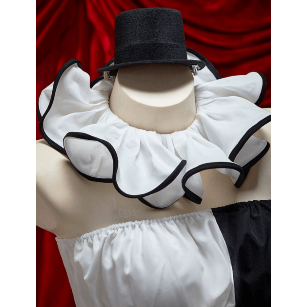 Terrifier Art the Clown Cosplay Costume - Full Set Gothic Black and White Jester Dress for Halloween - Coscosmos