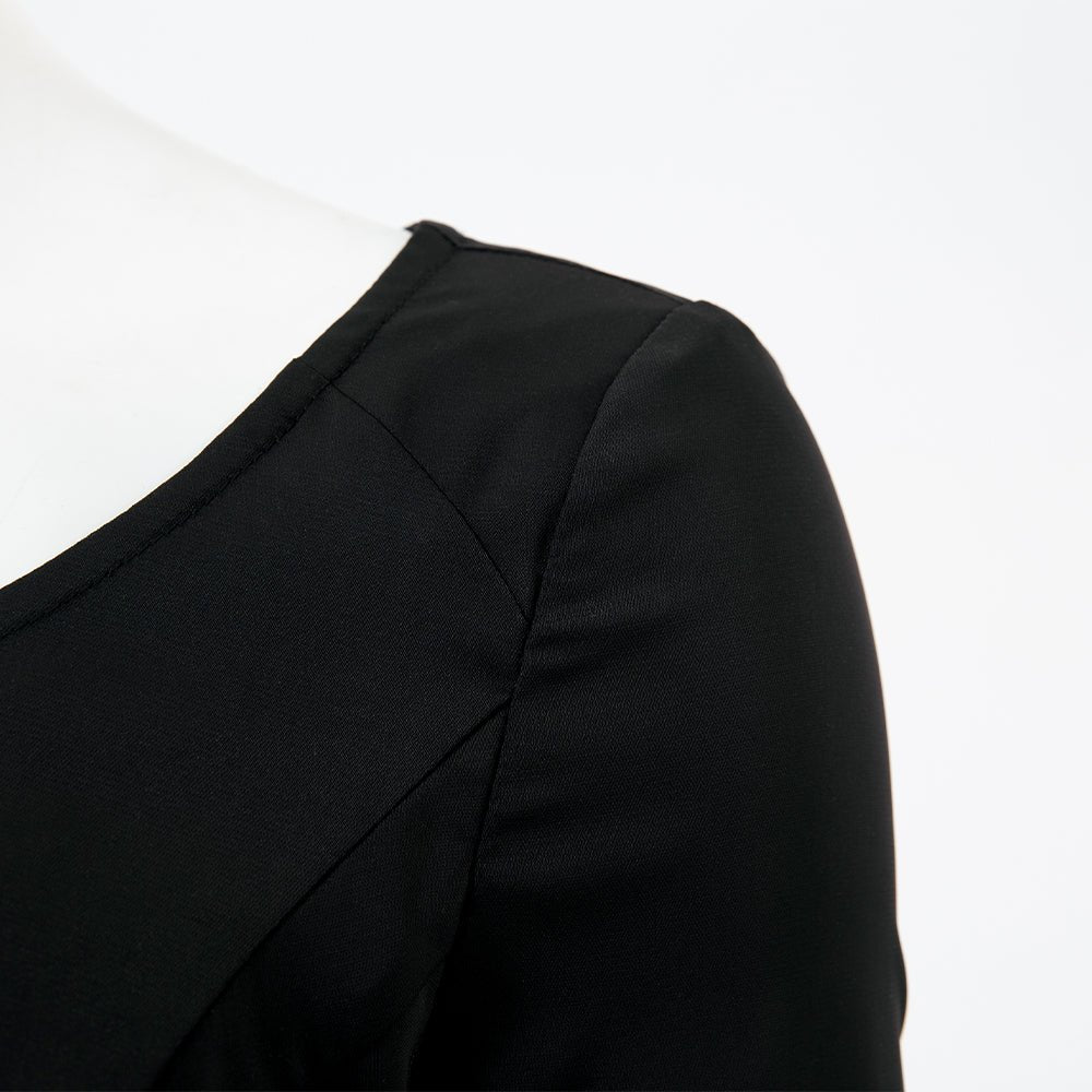 The Addams Family Morticia Addams Cosplay Costume Black Vintage Dress Halloween Carnival Suit - Coscosmos