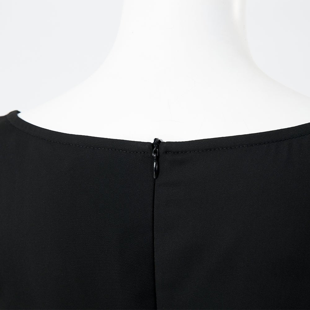 The Addams Family Morticia Addams Cosplay Costume Black Vintage Dress Halloween Carnival Suit - Coscosmos