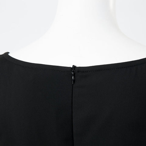 The Addams Family Morticia Addams Cosplay Costume Black Vintage Dress Halloween Carnival Suit - Coscosmos