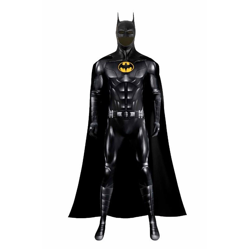 The Flash Batman Bruce Wayne Michael Keaton Cosplay Costume Bodysuit Cloak Mask - Coscosmos