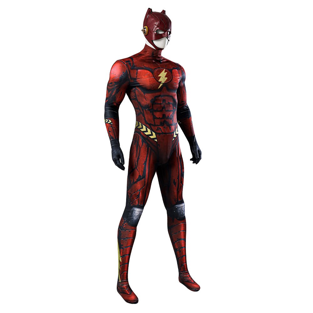 The Flash Bodysuit Zentai Jumpsuit Headcover Halloween Cosplay Men's Clothing - Coscosmos