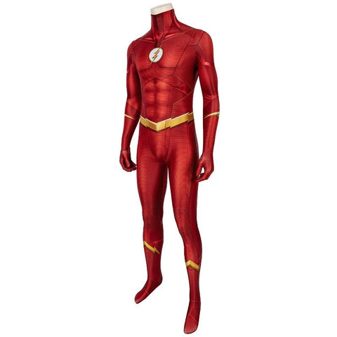 The Flash Season 5 Barry Allen Cosplay Costume Jumpsuit Mask Full Set 3D Print - Coscosmos