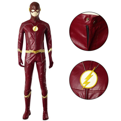 The Flash TV Series Barry Allen Season 4 Cosplay Costume Suit With Shoes - Official Design for Men - Coscosmos