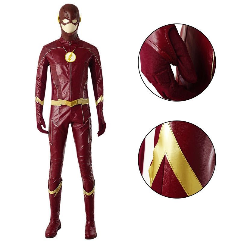The Flash TV Series Barry Allen Season 4 Cosplay Costume Suit With Shoes - Official Design for Men - Coscosmos