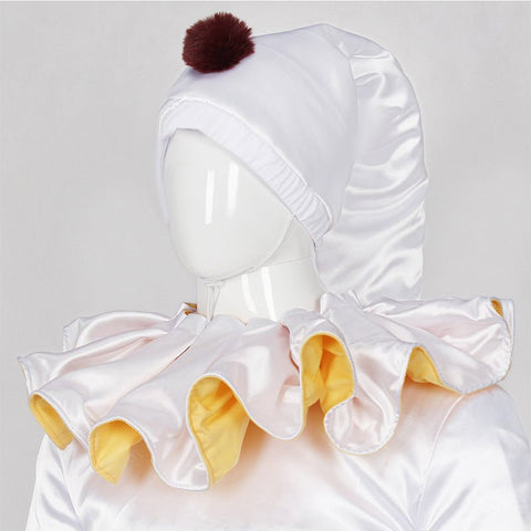 The Freak Circus Old Design White Pierrot & Harlequin Halloween Cosplay Costume - Coscosmos