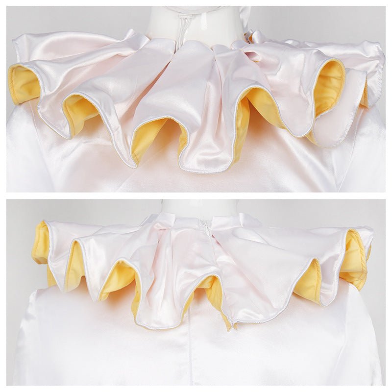 The Freak Circus Old Design White Pierrot & Harlequin Halloween Cosplay Costume - Coscosmos