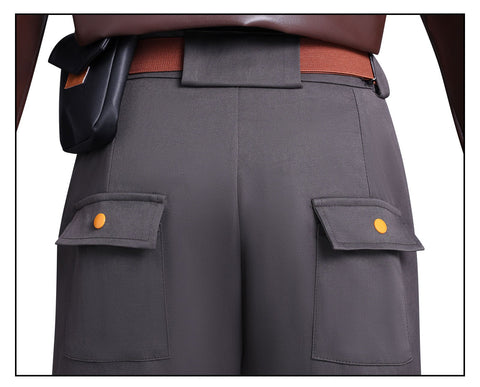 The Legend of Luo Xiao - Hei 2 Luye Leather Workwear Jacket Cosplay Costume - Coscosmos