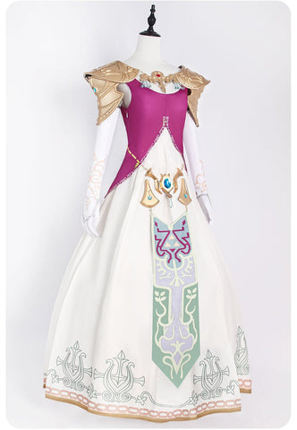 The Legend of Zelda: Twilight Princess Princess Zelda Cosplay Dress Full Royal Outfit - Coscosmos