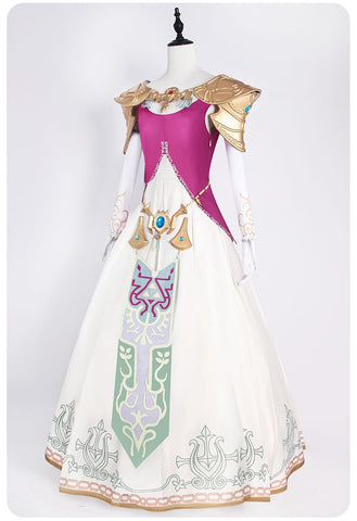 The Legend of Zelda: Twilight Princess Princess Zelda Cosplay Dress Full Royal Outfit - Coscosmos