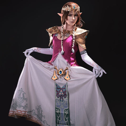 The Legend of Zelda: Twilight Princess Princess Zelda Cosplay Dress Full Royal Outfit - Coscosmos