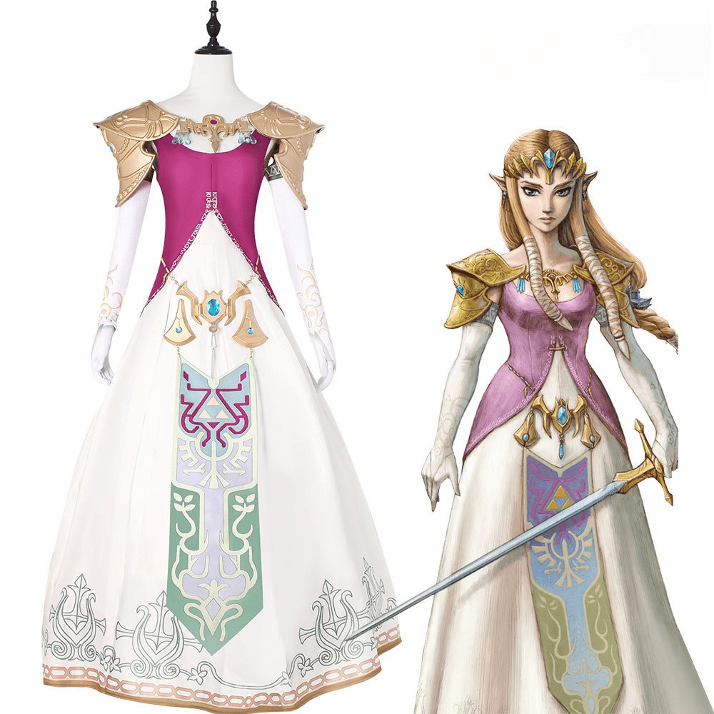 The Legend of Zelda: Twilight Princess Princess Zelda Cosplay Dress Full Royal Outfit - Coscosmos