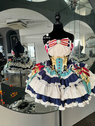 The Little Prince Theater Edition “Repaying Kindness” Off - Shoulder Feather Sequin Mini Dress – Elegant Performance Costume, Birthday Party Outfit, Fashion Mesh Tube Top Dress - Coscosmos