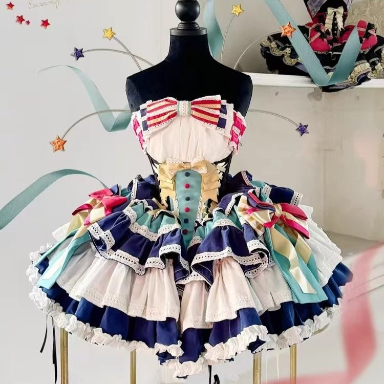 The Little Prince Theater Edition “Repaying Kindness” Off - Shoulder Feather Sequin Mini Dress – Elegant Performance Costume, Birthday Party Outfit, Fashion Mesh Tube Top Dress - Coscosmos