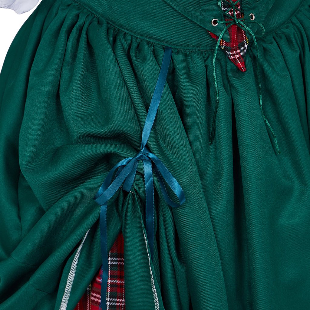 The Nightmare Before Christmas Red and Green Plaid Dress - Coscosmos