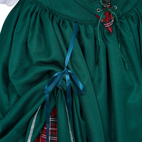 The Nightmare Before Christmas Red and Green Plaid Dress - Coscosmos