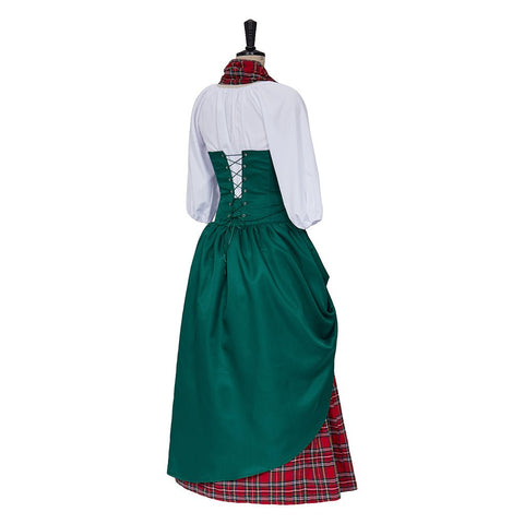 The Nightmare Before Christmas Red and Green Plaid Dress - Coscosmos