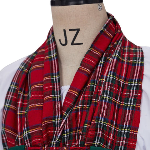 The Nightmare Before Christmas Red and Green Plaid Dress - Coscosmos