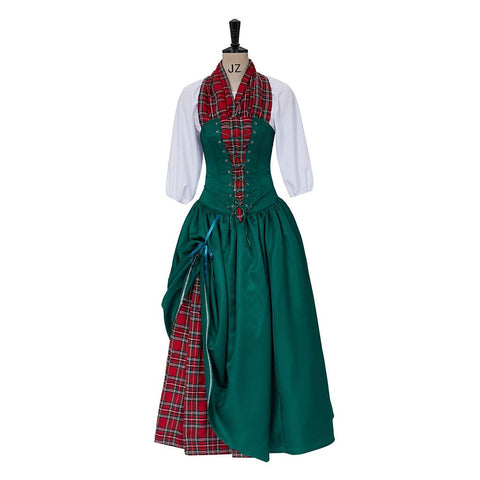 The Nightmare Before Christmas Red and Green Plaid Dress - Coscosmos
