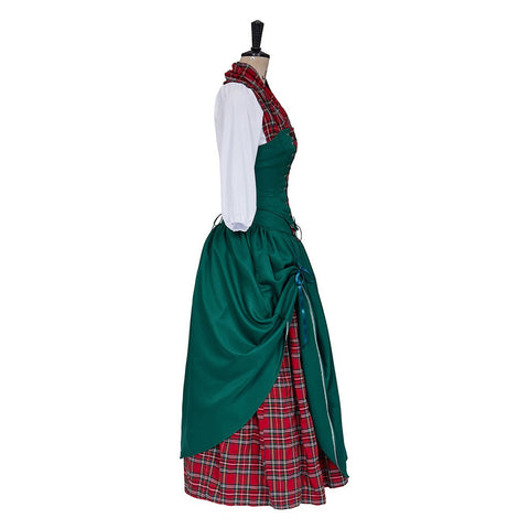 The Nightmare Before Christmas Red and Green Plaid Dress - Coscosmos