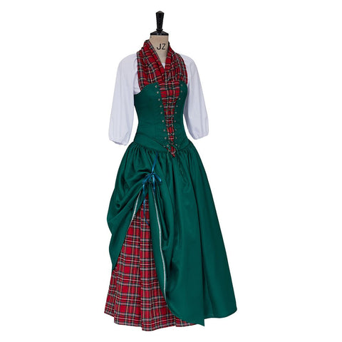The Nightmare Before Christmas Red and Green Plaid Dress - Coscosmos
