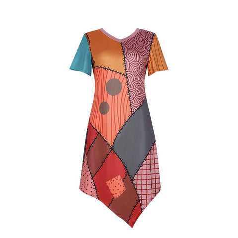 The Nightmare Before Christmas Sally Patchwork Dress | Officially Licensed Costume - Coscosmos
