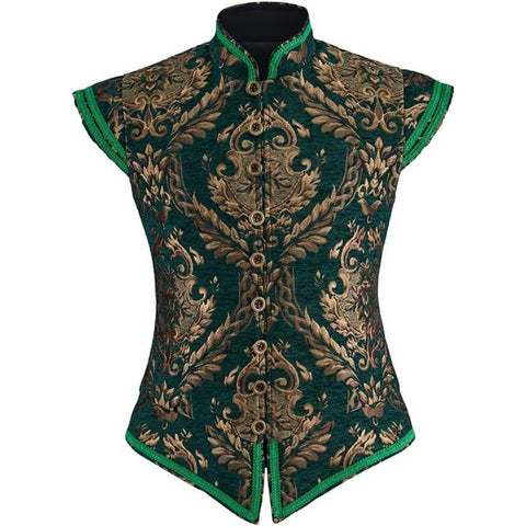 The Tudor Green & Gold Doublet | Premium Renaissance Costume for Men | Medieval LARP & Cosplay Apparel - Coscosmos