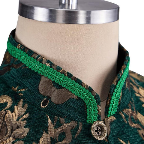 The Tudor Green & Gold Doublet | Premium Renaissance Costume for Men | Medieval LARP & Cosplay Apparel - Coscosmos