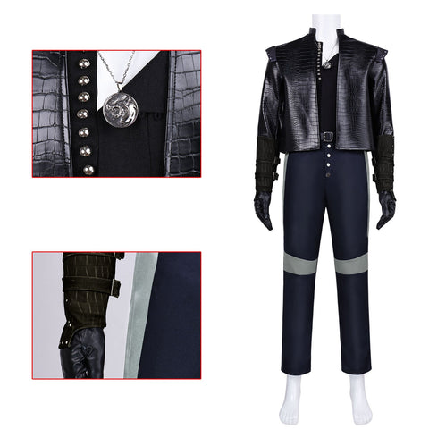 The Witcher 4 Geralt of Rivia Cosplay Outfit White Wolf Medieval Leather Full Suit Halloween - Coscosmos