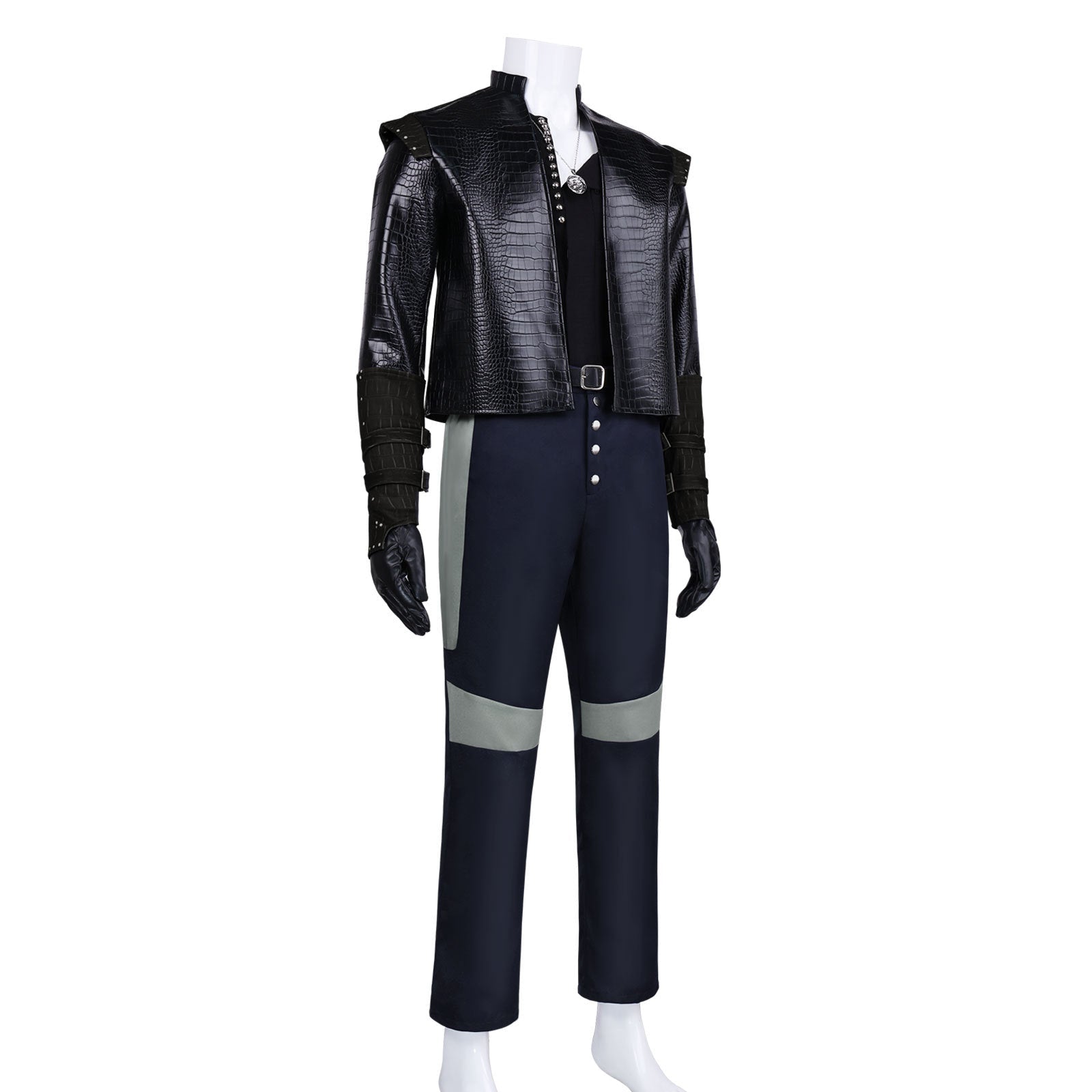 The Witcher 4 Geralt of Rivia Cosplay Outfit White Wolf Medieval Leather Full Suit Halloween - Coscosmos