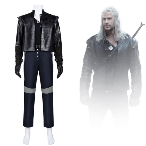 The Witcher 4 Geralt of Rivia Cosplay Outfit White Wolf Medieval Leather Full Suit Halloween - Coscosmos