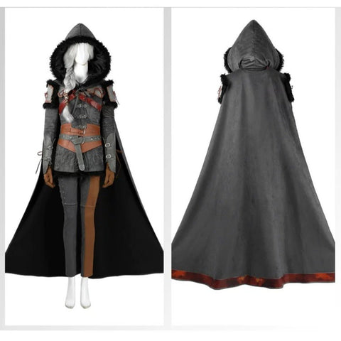 The Witcher IV Ciri Cosplay Costume Full Set With Cloak For Women - Coscosmos